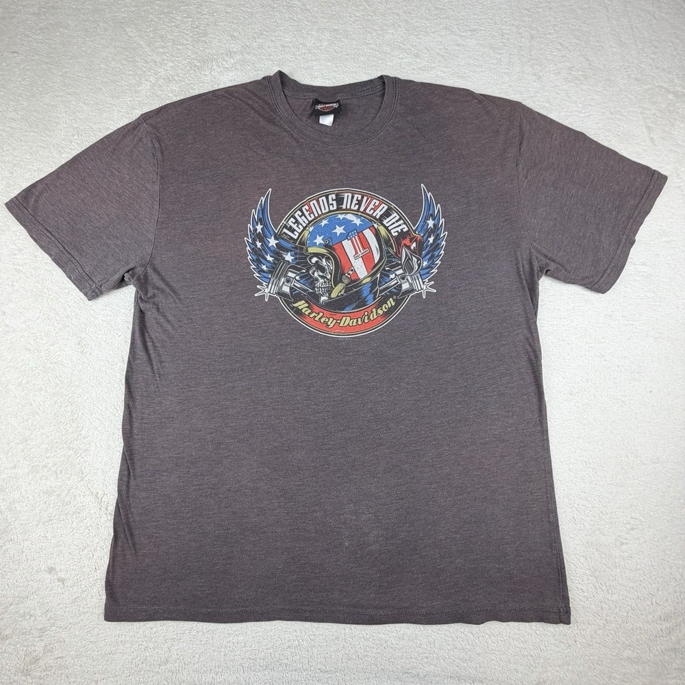 Harley Davidson Legends Never Die San Diego CA T-shirt Men's XL Skull Biker Tee